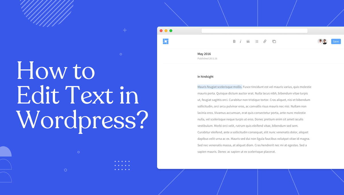 How to Edit Text in WordPress blog banner